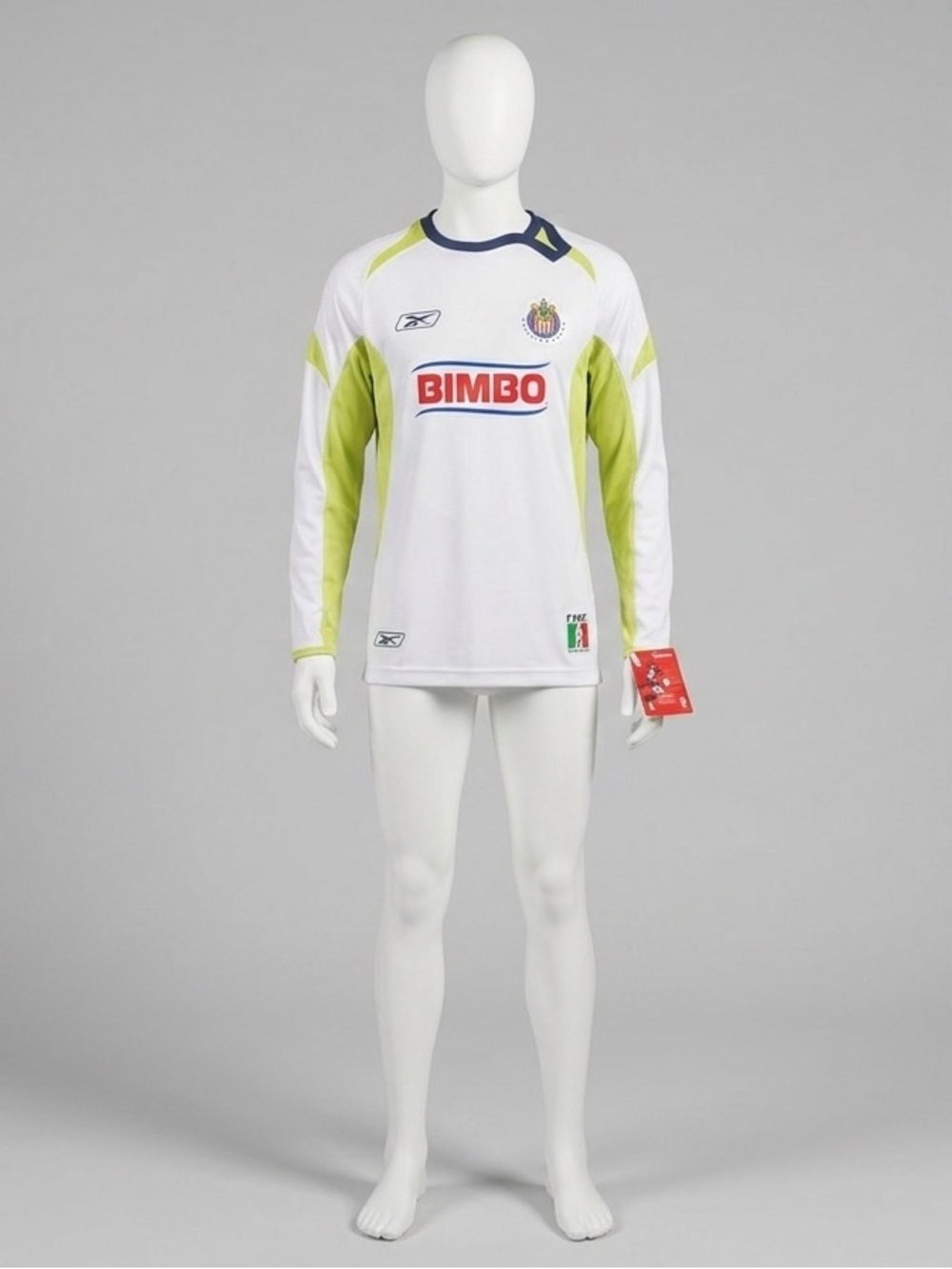 Reebok men’s White and Lime Long-Aleve Soccer Jersey